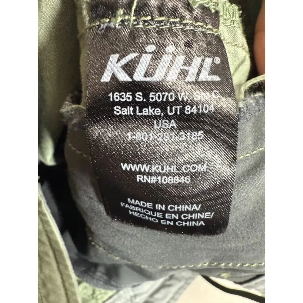 KÜHL Spire Shorts Women’s Olive Green Hiking Outdoor Cargo Pockets Size 12